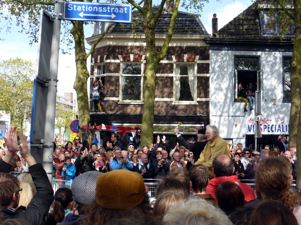 War veterans at the Stationsstraat street, during the Liberation Day procession