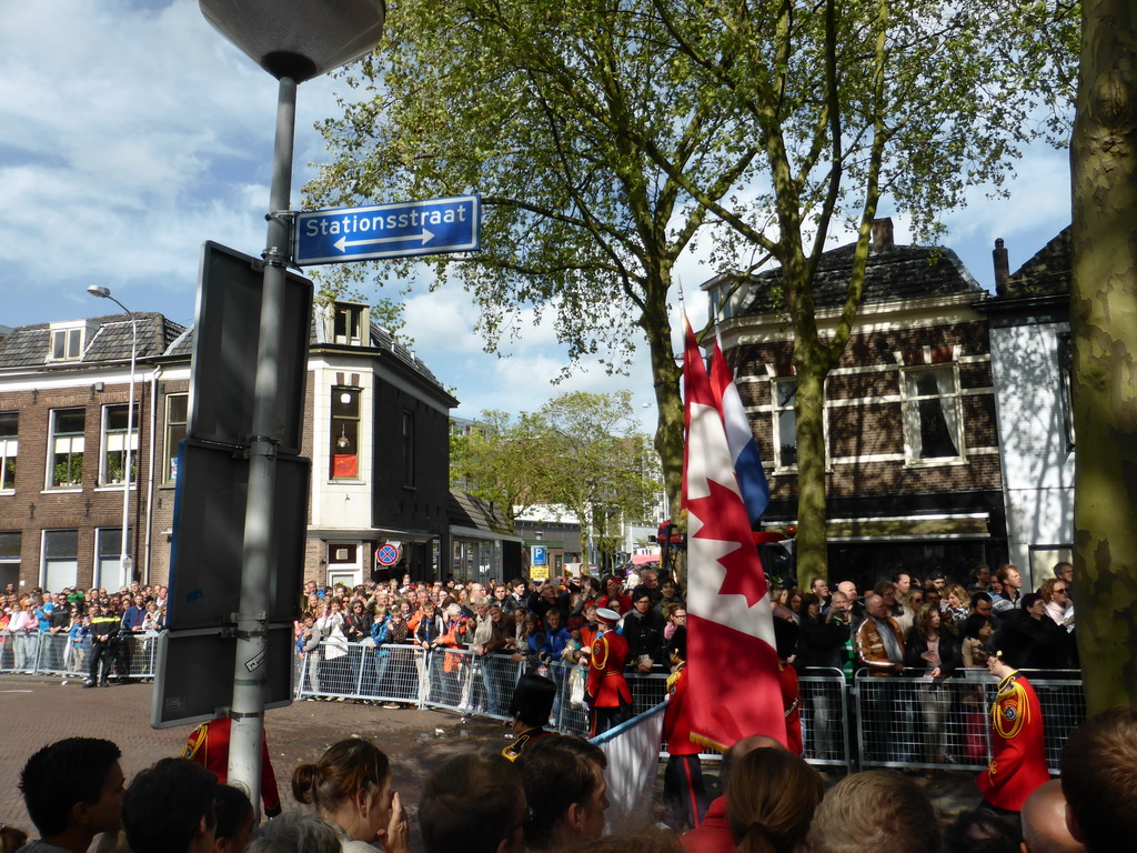 French and Canadian war veterans at the Stationsstraat street, during the Liberation Day procession