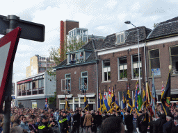 War veterans at the Stationsstraat street, during the Liberation Day procession