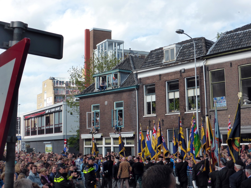 War veterans at the Stationsstraat street, during the Liberation Day procession