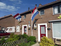 Houses with the Dutch flag hanging in front, at the north side of the city, during the Liberation Day festivities
