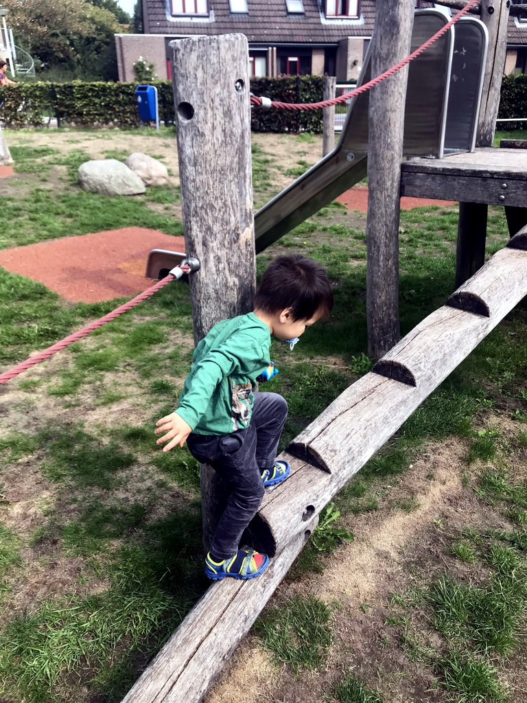 Max at the playground at the Veerstraat street