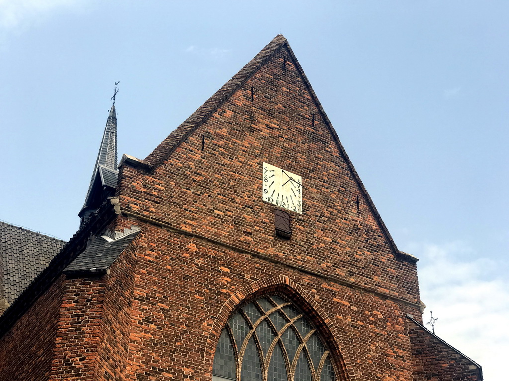 Sundial at the south facade of the Grote Kerk church