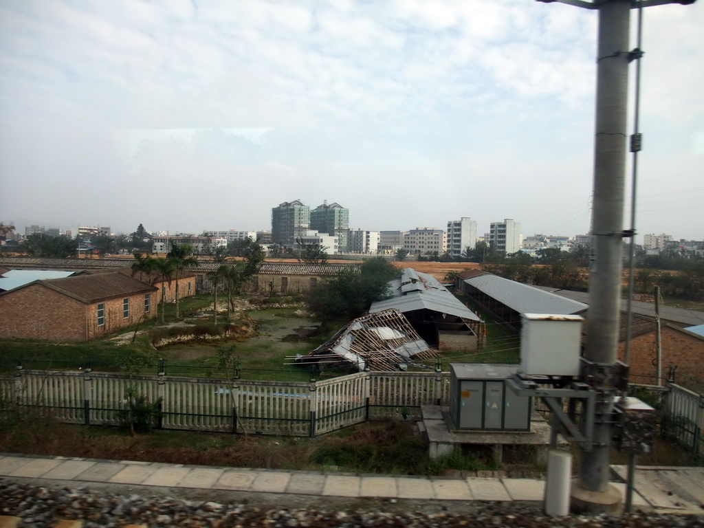 The town of Wanning, viewed from the train from Sanya to Haikou