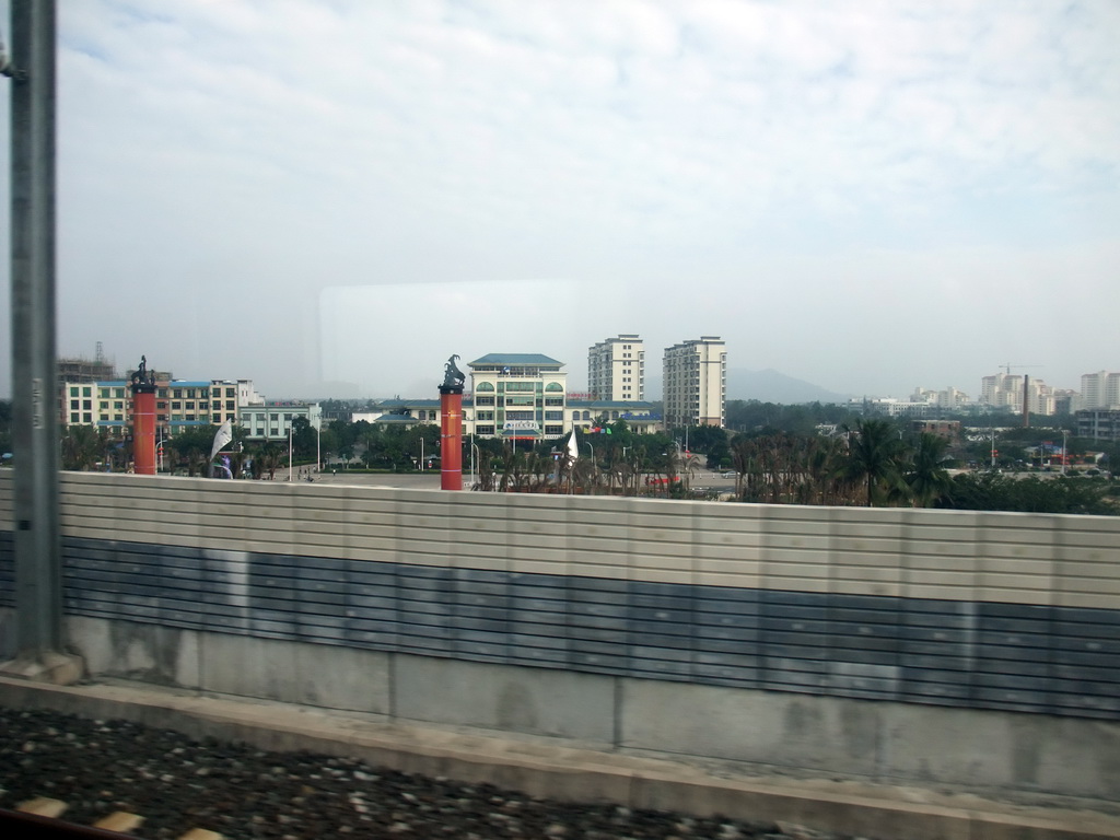 The town of Wanning, viewed from the train from Sanya to Haikou