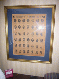 Poster of the Presidents of the United States in our room in the Best Western Capitol Skyline hotel