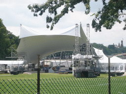 Tent on the field in front of the U.S. Capitol