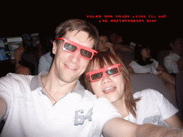 Tim and Miaomiao with 3D glasses in the IMAX Theater of the National Museum of Natural History