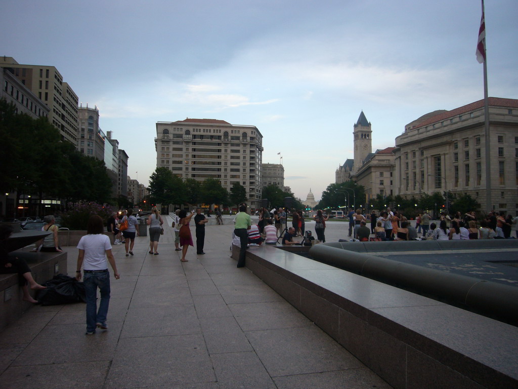 Pershing Park, the Old Post Office Pavilion and the U.S. Capitol