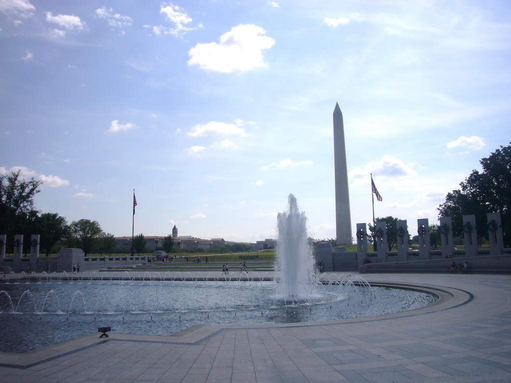 The National World War II Memorial and the Washington Monument