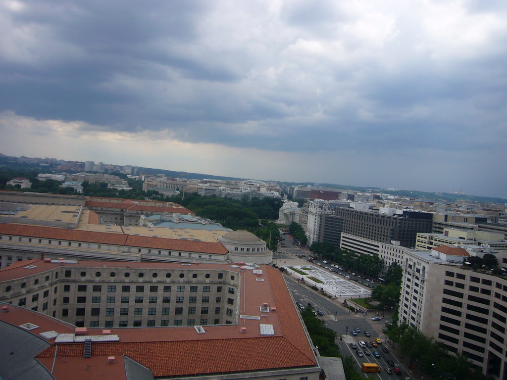 View from the Old Post Office Pavilion on the Ronald Reagan Building and Freedom Plaza