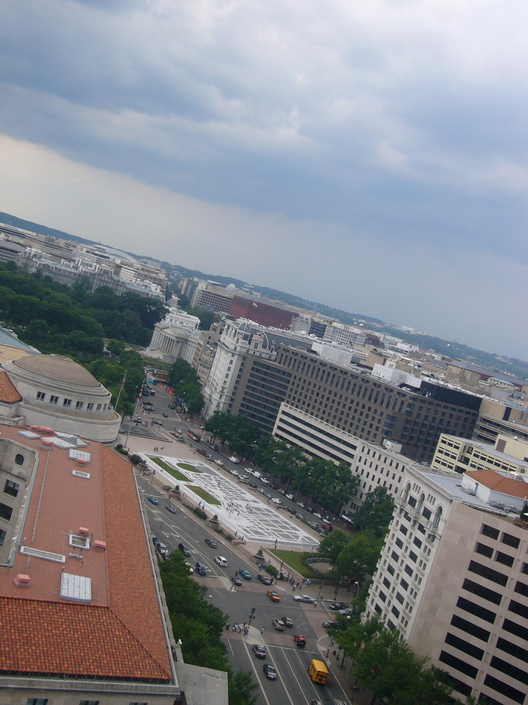 View from the Old Post Office Pavilion on the Ronald Reagan Building and Freedom Plaza