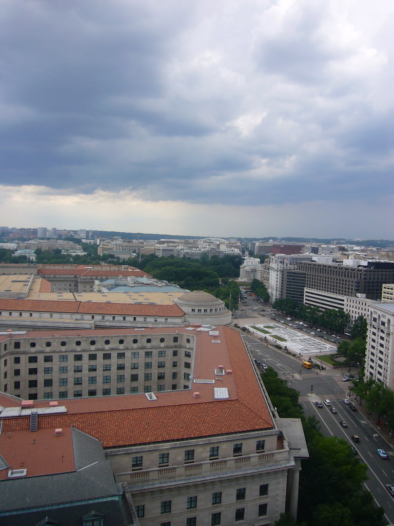 View from the Old Post Office Pavilion on the Ronald Reagan Building and Freedom Plaza