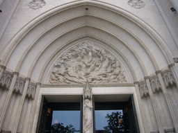 Sculpture at the front of the Washington National Cathedral