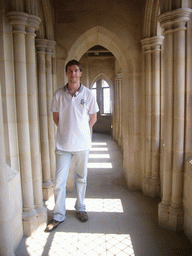 Tim in the hallway on the top floor of the Washington National Cathedral