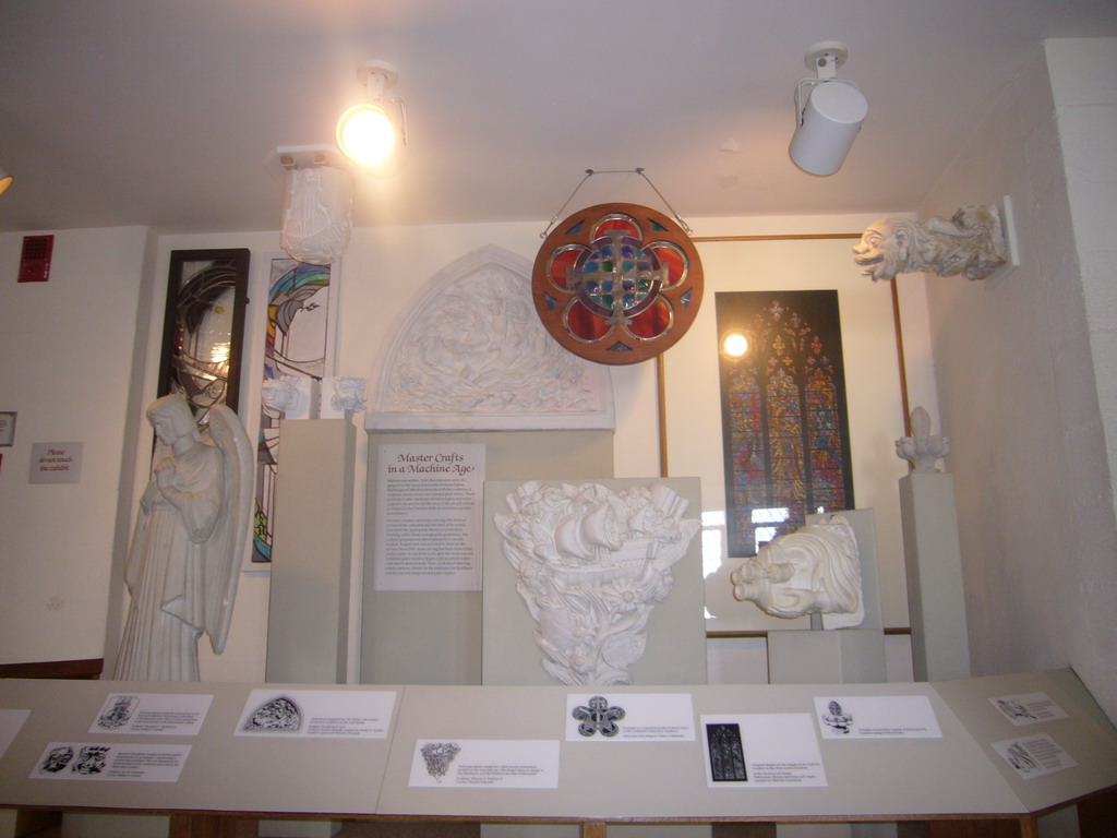 Gargoyles and sculptures on the top floor of the Washington National Cathedral