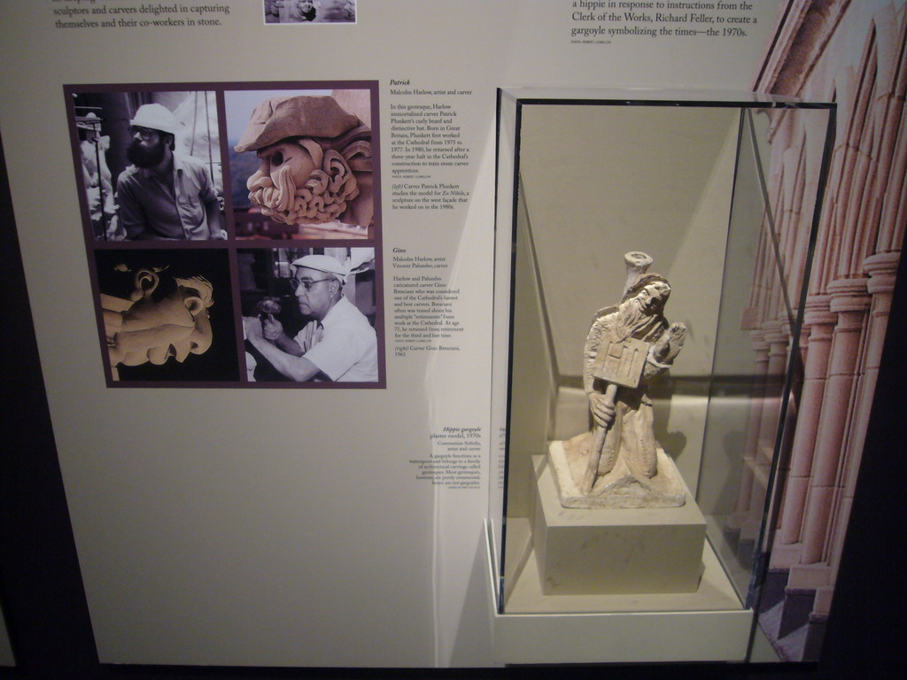 Gargoyle, with photos and explanation, on the top floor of the Washington National Cathedral