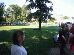 Miaomiao at the waiting line in front of the U.S. Capitol