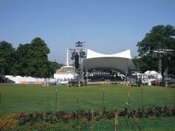 Tent on the field in front of the U.S. Capitol