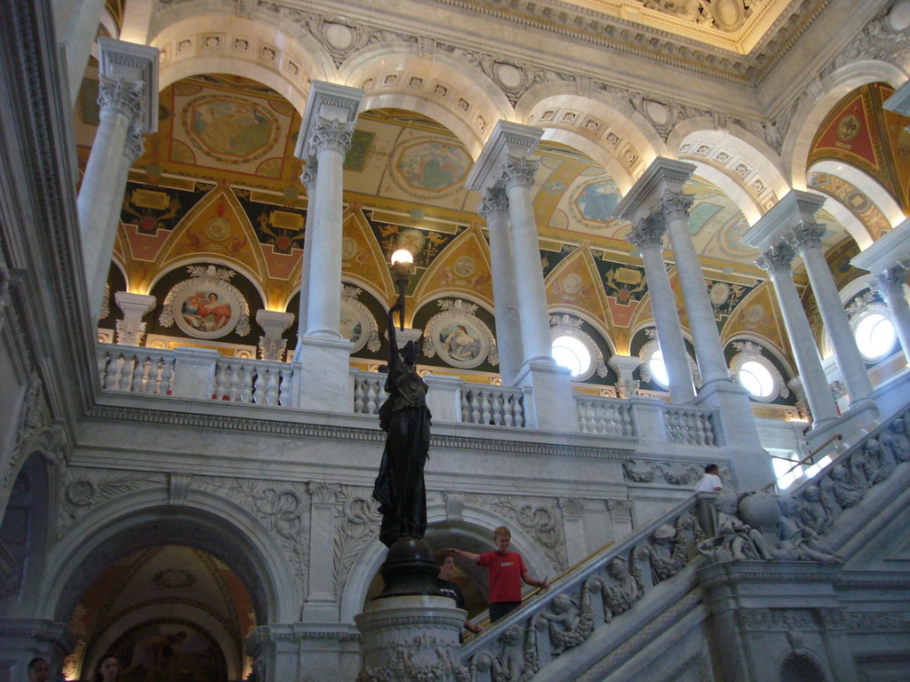 The upper floor of the Thomas Jefferson Building of the Library of Congress