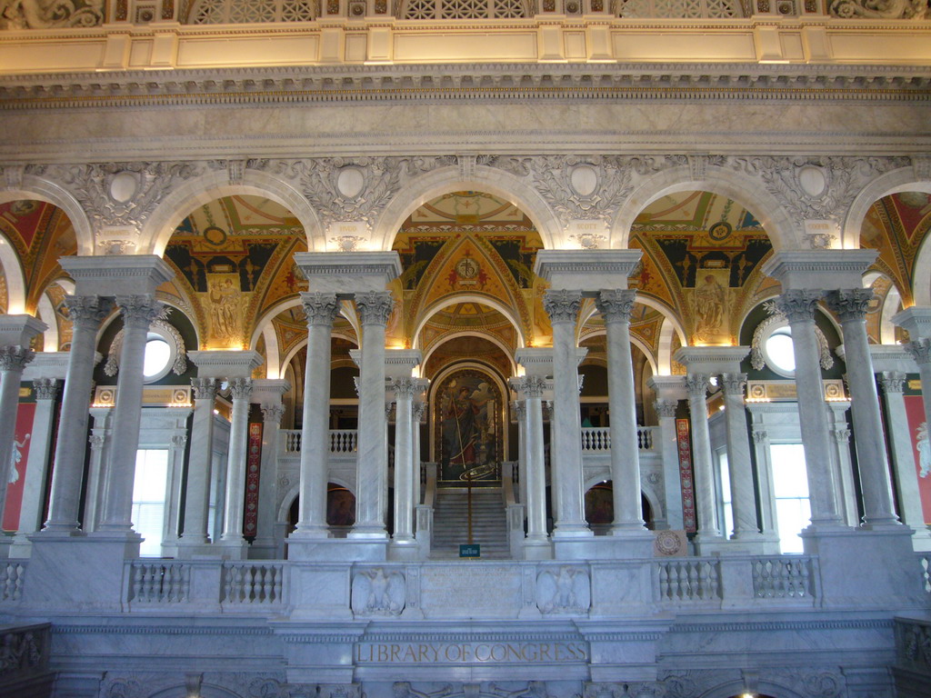 The upper floor of the Thomas Jefferson Building of the Library of Congress