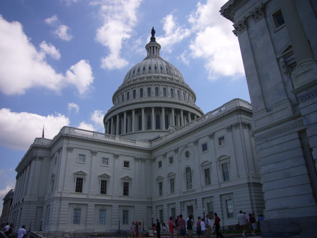 The west facade and dome of the U.S. Capitol, from the front square