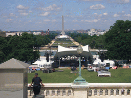 View from the front square of the U.S. Capitol, on the National Mall, the Washington Monument, the Smithsonian Institution Building and the National Gallery of Art