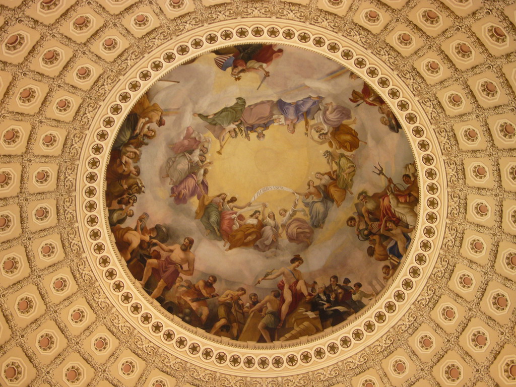 The fresco `The Apotheosis of Washington`, inside the Dome of the U.S. Capitol