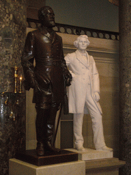 Two statues (one of them with `Corrie` inscribed) in the National Statuary Hall in the U.S. Capitol