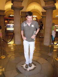 Tim on the star that marks the center of the four quadrants of the city, in the Crypt of the U.S. Capitol