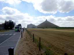 The Route du Lion road, the Panorama of the Battle of Waterloo building and the Lion`s Mound
