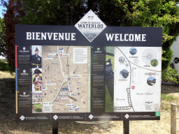 Map and information on the area of the Waterloo battlefield