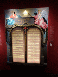 The Declaration of Human Rights at the Lower Floor of the Mémorial 1815 museum, with explanation