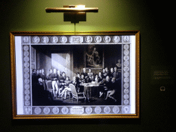 Animated version of the painting `The Congress of Vienna` by Jean-Baptiste Isabey, at the Lower Floor of the Mémorial 1815 museum, with explanation