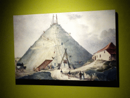 Painting of the building of the Lion`s Mound at the Upper Floor of the Mémorial 1815 museum