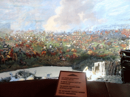 Section `The British Squares Being Attacked by Ney` of the Panorama of the Battle of Waterloo, viewed from the Upper Floor of the Panorama of the Battle of Waterloo building, with explanation