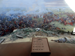 Section `The Sunken Road at Ohain` of the Panorama of the Battle of Waterloo, viewed from the Upper Floor of the Panorama of the Battle of Waterloo building, with explanation