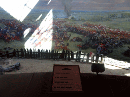 Section `The Haie Sainte Farm` of the Panorama of the Battle of Waterloo, viewed from the Upper Floor of the Panorama of the Battle of Waterloo building, with explanation