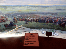 Section `Belle Alliance Farm at Plancenoit` of the Panorama of the Battle of Waterloo, viewed from the Upper Floor of the Panorama of the Battle of Waterloo building, with explanation