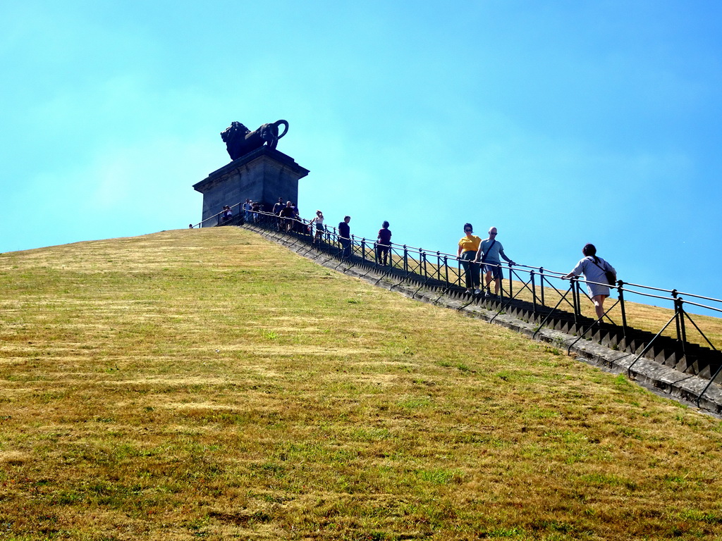 Miaomiao on the staircase of the Lion`s Mound