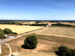 The area northeast of the Lion`s Mound with the Route du Lion road, viewed from the top