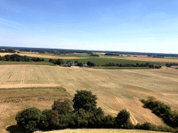 The area east of the Lion`s Mound with the Ferme de la Hale Sainte farm, viewed from the top