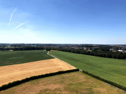 The area southwest of the Lion`s Mound with the Chemin des Vertes Bornes road, viewed from the top