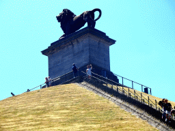 Miaomiao in front of the Lion statue on top of the Lion`s Mound