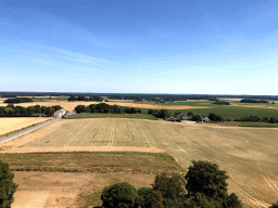 The area east of the Lion`s Mound with the Ferme de la Hale Sainte farm, viewed from the top