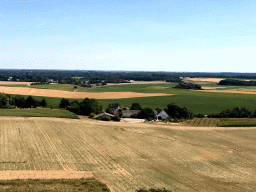 The area east of the Lion`s Mound with the Ferme de la Hale Sainte farm, viewed from the top