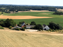 The Ferme de la Hale Sainte farm, viewed from the top of the Lion`s Mound