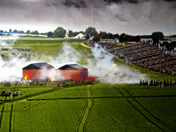 Photograph of a Battle of Waterloo reenactment, at the Panorama of the Battle of Waterloo building