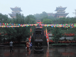 Incense burner and staircase leading to the Yuchan Palace at the Hainan Wenbifeng Taoism Park