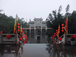 South side of the Yuchan Palace with a gate and an incense burner, at the Hainan Wenbifeng Taoism Park